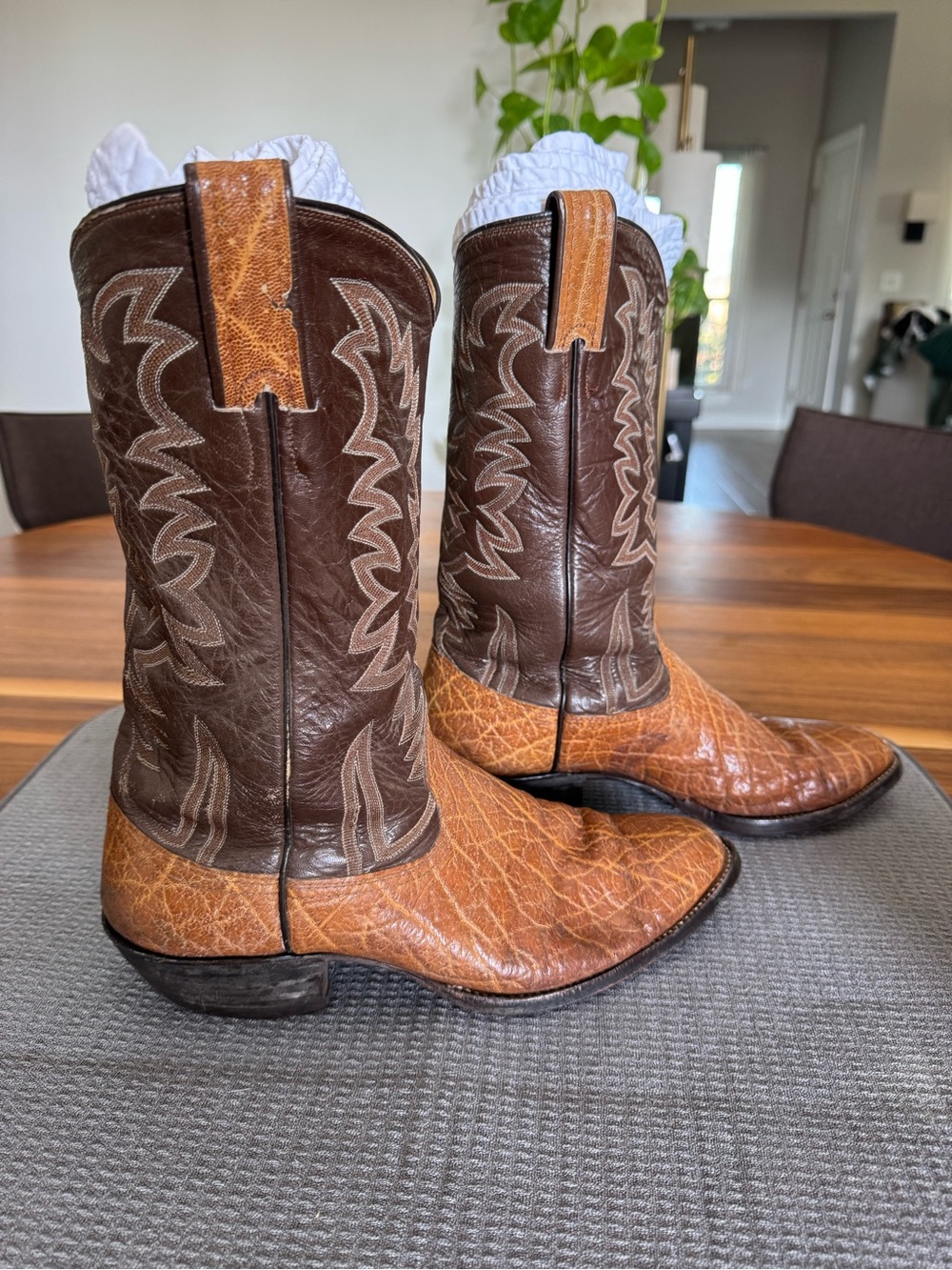 Vintage Bona Allen 10.5D Exotic Leather Cowboy Boots